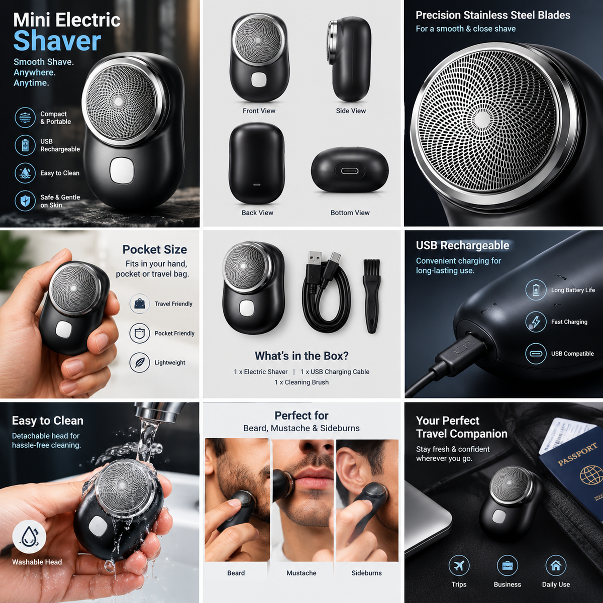 Ultra Pocket Shaver / Portable USB Rechargeable